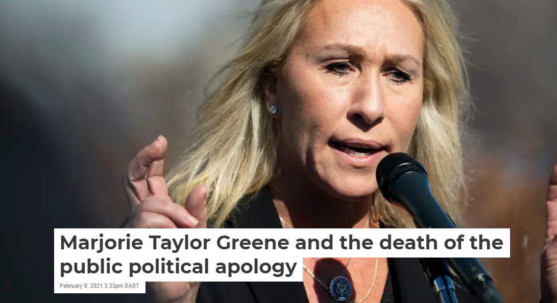 Marjorie Taylor Greene and the death of the public political apology